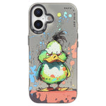 غطاء هاتف من PC + TPU بنقشة لوحات زيتية بنمط حيوانات، لهاتف iPhone 17