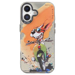 غطاء هاتف من PC + TPU بنقشة لوحات زيتية بنمط حيوانات، لهاتف iPhone 17