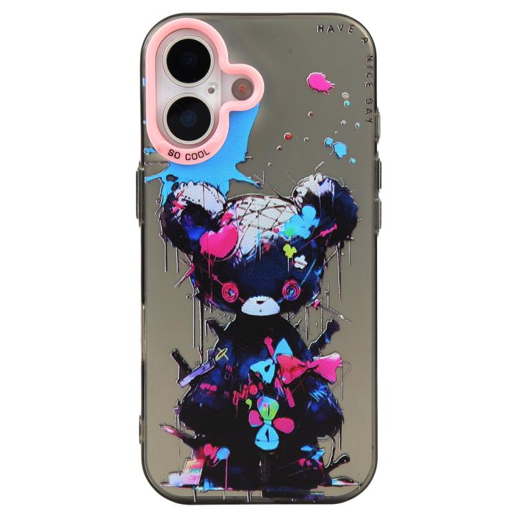 غطاء هاتف من PC + TPU بنقشة لوحات زيتية بنمط حيوانات، لهاتف iPhone 17