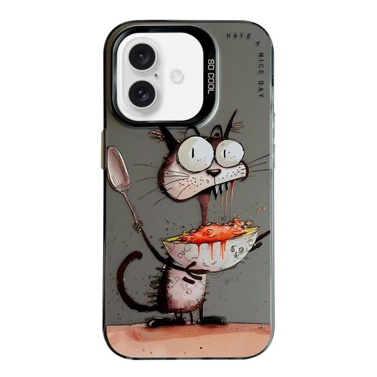 غطاء هاتف من PC + TPU بنقشة لوحات زيتية بنمط حيوانات، لهاتف iPhone Air