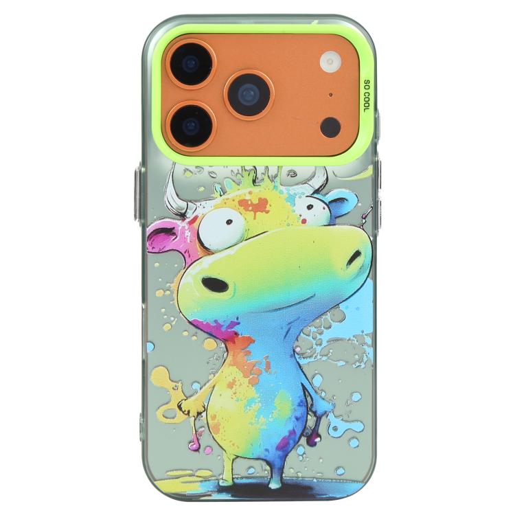 غطاء هاتف من PC + TPU بنقشة لوحات زيتية بنمط حيوانات، لهاتف iPhone 17 Pro