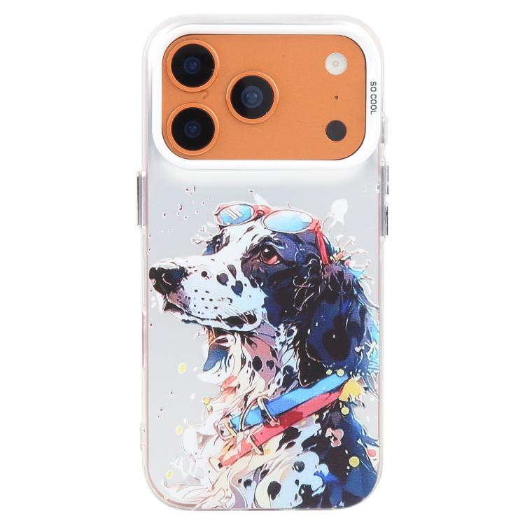 غطاء هاتف من PC + TPU بنقشة لوحات زيتية بنمط حيوانات، لهاتف iPhone 17 Pro