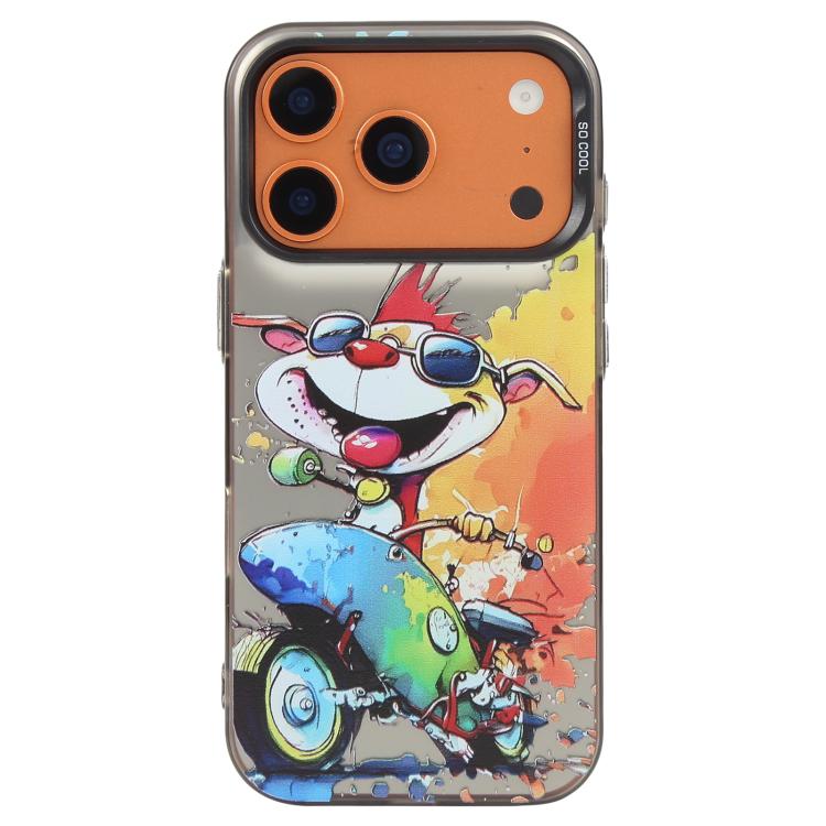 غطاء هاتف من PC + TPU بنقشة لوحات زيتية بنمط حيوانات، لهاتف iPhone 17 Pro