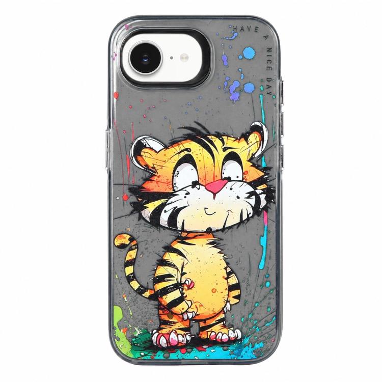 غطاء هاتف من PC + TPU بنقشة لوحات زيتية بنمط حيوانات، لهاتف iPhone 17 Pro Max