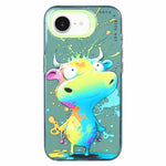 غطاء هاتف من PC + TPU بنقشة لوحات زيتية بنمط حيوانات، لهاتف iPhone 17 Pro Max