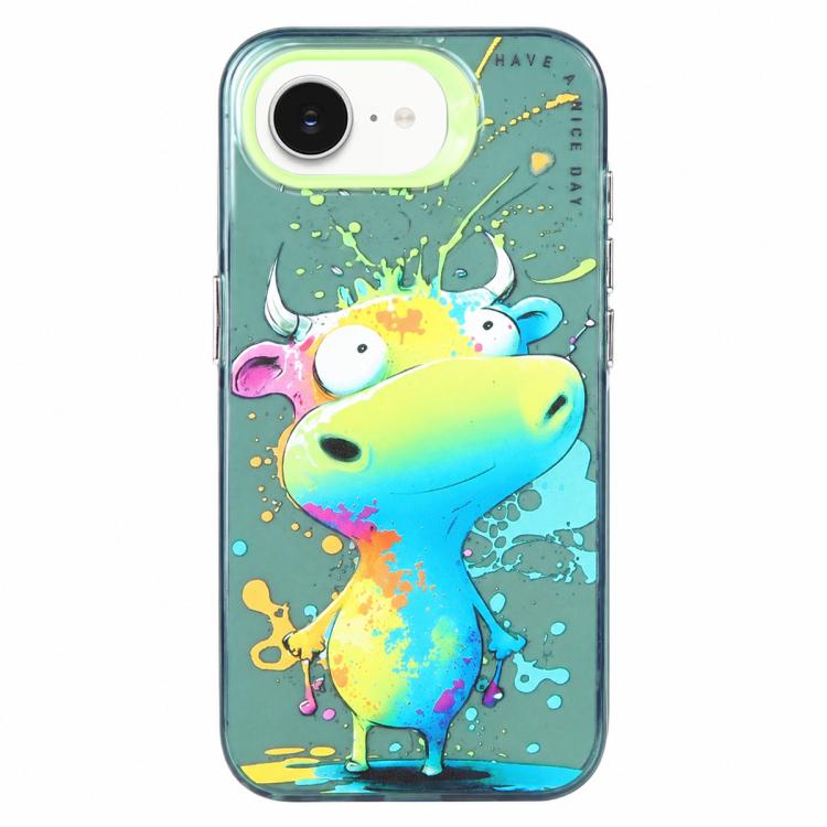 غطاء هاتف من PC + TPU بنقشة لوحات زيتية بنمط حيوانات، لهاتف iPhone 17 Pro Max