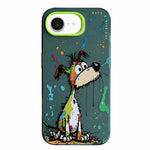 غطاء هاتف من PC + TPU بنقشة لوحات زيتية بنمط حيوانات، لهاتف iPhone 17 Pro Max