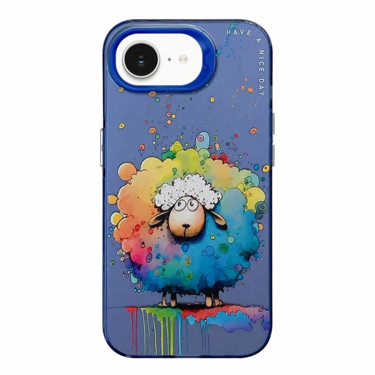 غطاء هاتف من PC + TPU بنقشة لوحات زيتية بنمط حيوانات، لهاتف iPhone 17 Pro Max
