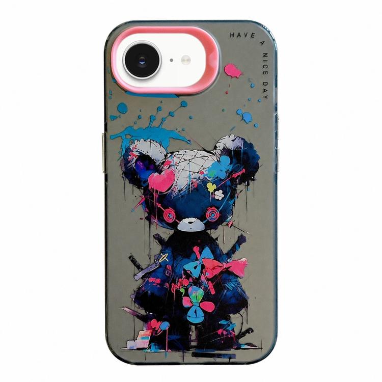 غطاء هاتف من PC + TPU بنقشة لوحات زيتية بنمط حيوانات، لهاتف iPhone 17 Pro Max