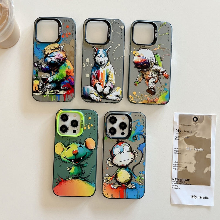 Animal Pattern Oil Painting Series PC + TPU Phone Case, For iPhone XR