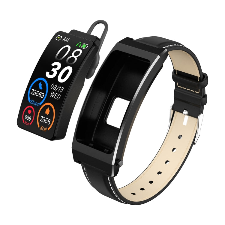 K13S 1.14 inch TFT Screen Leather Strap Smart Calling Bracelet Supports Sleep Management/Blood Oxygen Monitoring, Leather Strap