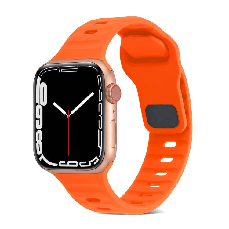 Square Buckle Stripes Silicone Watch Band, For Apple Watch 42mm, For Apple Watch 38mm