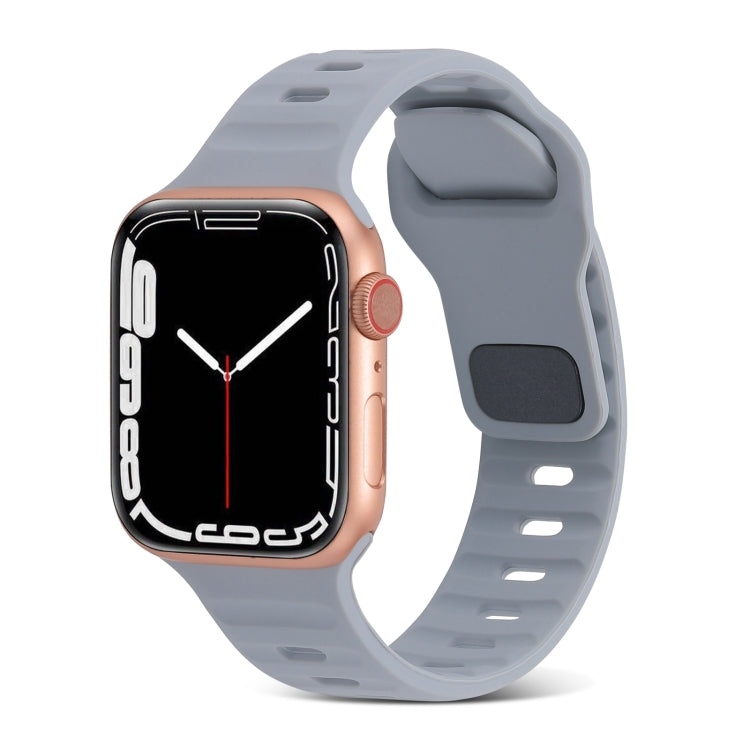 Square Buckle Stripes Silicone Watch Band, For Apple Watch 42mm, For Apple Watch 38mm