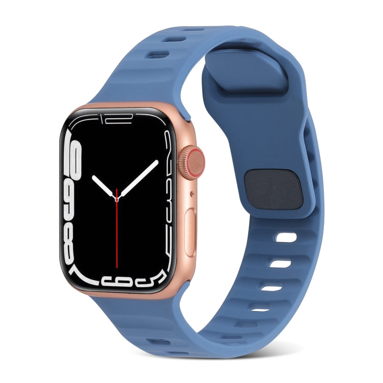 Square Buckle Stripes Silicone Watch Band, For Apple Watch 42mm, For Apple Watch 38mm
