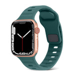 Square Buckle Stripes Silicone Watch Band, For Apple Watch SE 2023 44mm, For Apple Watch SE 2023 40mm