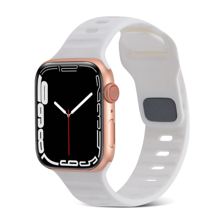Square Buckle Stripes Silicone Watch Band, For Apple Watch SE 2023 44mm, For Apple Watch SE 2023 40mm