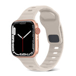 Square Buckle Stripes Silicone Watch Band, For Apple Watch SE 2023 44mm, For Apple Watch SE 2023 40mm
