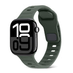 Square Buckle Stripes Silicone Watch Band, For Apple Watch Series 10 46mm, For Apple Watch Series 10 42mm