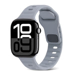 Square Buckle Stripes Silicone Watch Band, For Apple Watch Series 10 46mm, For Apple Watch Series 10 42mm