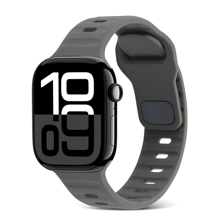 Square Buckle Stripes Silicone Watch Band, For Apple Watch Series 10 46mm, For Apple Watch Series 10 42mm