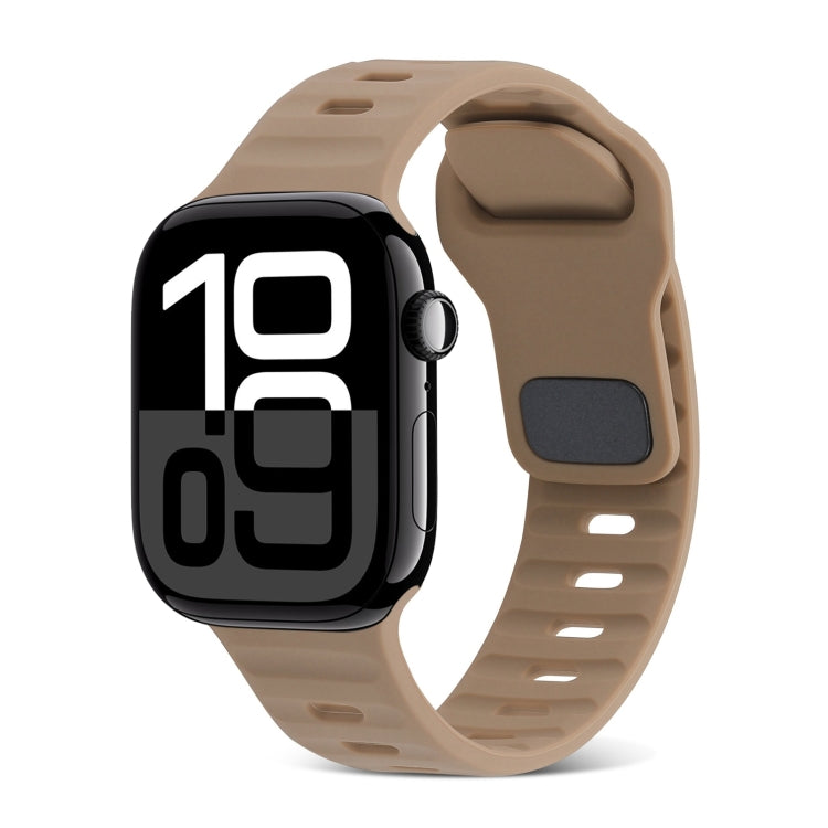 Square Buckle Stripes Silicone Watch Band, For Apple Watch Series 10 46mm, For Apple Watch Series 10 42mm