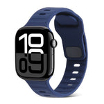 Square Buckle Stripes Silicone Watch Band, For Apple Watch Series 10 46mm, For Apple Watch Series 10 42mm