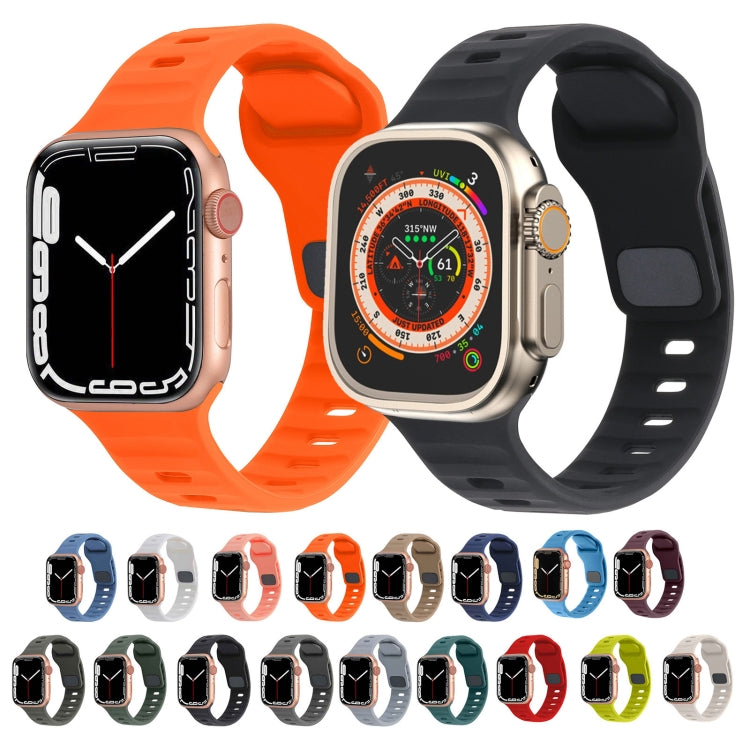 Square Buckle Stripes Silicone Watch Band, For Apple Watch 42mm, For Apple Watch 38mm
