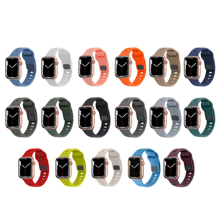 Square Buckle Stripes Silicone Watch Band, For Apple Watch Series 10 46mm, For Apple Watch Series 10 42mm