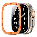 Number Ring Metal Frame Integrated Tempered Film, For Apple Watch Ultra 1 / 2 / 3 49mm