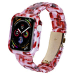 Printed Resin PC Watch Band Case Kit, For Apple Watch Series 6/5/4/SE 44mm, For Apple Watch Series 6/5/4/SE 40mm, For Apple Watch Series 9 / 8 / 7 45mm, For Apple Watch Series 9 / 8 / 7 41mm