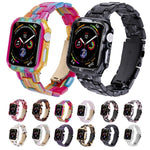 Printed Resin PC Watch Band Case Kit, For Apple Watch Series 6/5/4/SE 44mm, For Apple Watch Series 6/5/4/SE 40mm, For Apple Watch Series 9 / 8 / 7 45mm, For Apple Watch Series 9 / 8 / 7 41mm
