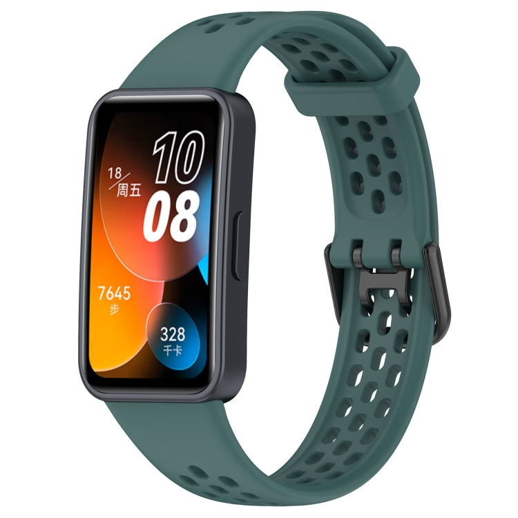 Solid Color Breathable Silicone Watch Band, For Huawei Band 10 / 9 / 8