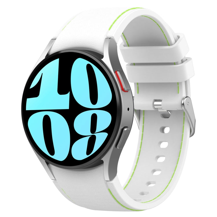 Leather Silicone Watch Band, For Samsung Galaxy Watch 6 / 6 Classic