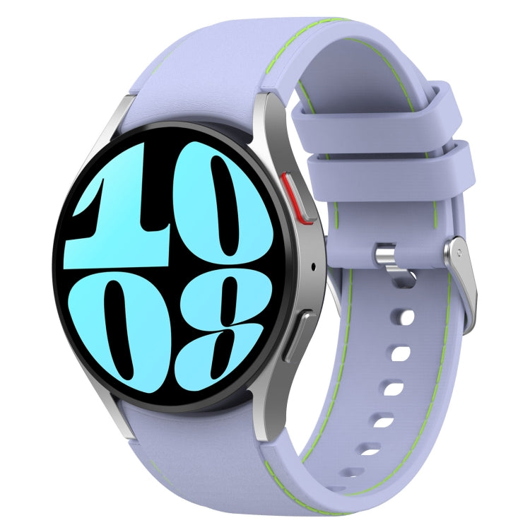 Leather Silicone Watch Band, For Samsung Galaxy Watch 6 / 6 Classic