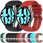 Leather Silicone Watch Band, For Samsung Galaxy Watch 6 / 6 Classic