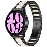 Three Bead Resin Metal Watch Band, For Samsung Galaxy Watch 6 / 6 Classic