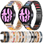 Three Bead Resin Metal Watch Band, For Samsung Galaxy Watch 6 / 6 Classic