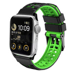 Twill Dual-row Buckle Silicone Watch Band, For Apple Watch SE 40mm, For Apple Watch SE 44mm, For Apple Watch Series 7 41mm, For Apple Watch Series 7 45mm, For Apple Watch Series 6 40mm