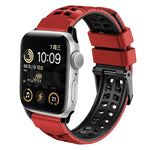 Twill Dual-row Buckle Silicone Watch Band, For Apple Watch SE 40mm, For Apple Watch SE 44mm, For Apple Watch Series 7 41mm, For Apple Watch Series 7 45mm, For Apple Watch Series 6 40mm
