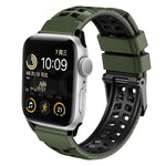 Twill Dual-row Buckle Silicone Watch Band, For Apple Watch SE 40mm, For Apple Watch SE 44mm, For Apple Watch Series 7 41mm, For Apple Watch Series 7 45mm, For Apple Watch Series 6 40mm