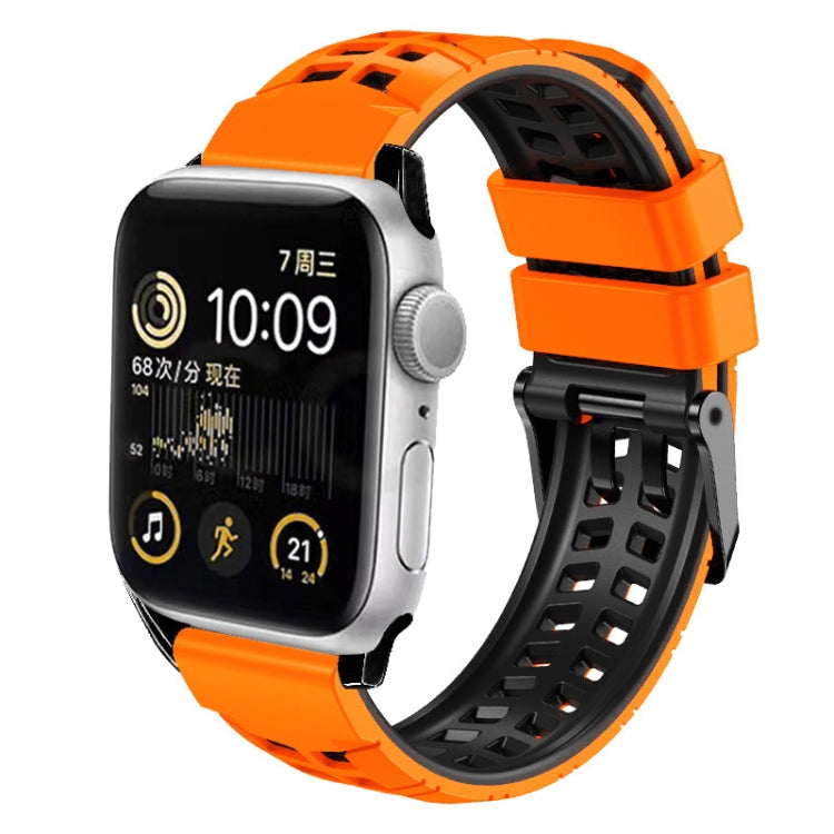 سوار ساعة سيليكون بحزام مزدوج من التويل مع إبزيم، لساعات Apple Watch Series 4 مقاس 40 مم، Apple Watch Series 3 مقاس 38 مم، Apple Watch مقاس 38 مم، Apple Watch Series 3 مقاس 42 مم، Apple Watch Series 2 مقاس 42 مم