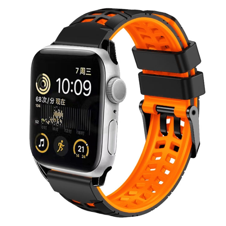 سوار ساعة سيليكون بحزام مزدوج من التويل مع إبزيم، لساعات Apple Watch Series 4 مقاس 40 مم، Apple Watch Series 3 مقاس 38 مم، Apple Watch مقاس 38 مم، Apple Watch Series 3 مقاس 42 مم، Apple Watch Series 2 مقاس 42 مم