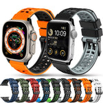 سوار ساعة سيليكون بحزام مزدوج من التويل مع إبزيم، لساعات Apple Watch Series 4 مقاس 40 مم، Apple Watch Series 3 مقاس 38 مم، Apple Watch مقاس 38 مم، Apple Watch Series 3 مقاس 42 مم، Apple Watch Series 2 مقاس 42 مم