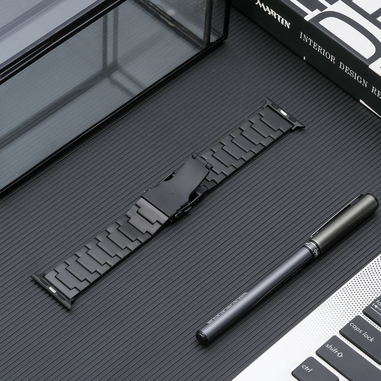 Safety Buckle Titanium Steel Watch Band, For Apple Watch Ultra 49mm, For Apple Watch SE 2023 44mm, For Apple Watch SE 2023 40mm, For Apple Watch Ultra 2 49mm, For Apple Watch Series 9 45mm, For Apple Watch SE 2022 40mm, For Apple Watch SE 2022 44mm    ...