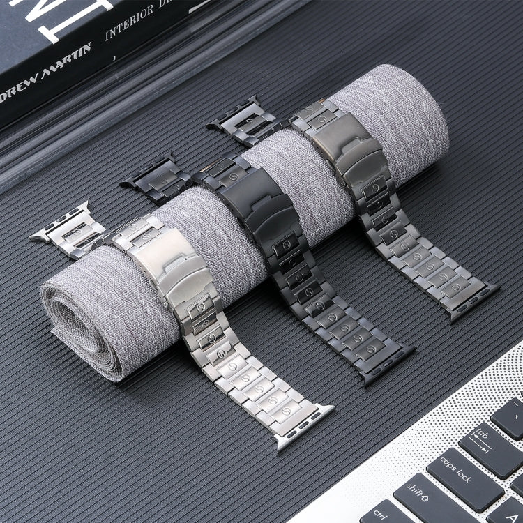 Safety Buckle Titanium Steel Watch Band, For Apple Watch Ultra 49mm, For Apple Watch SE 2023 44mm, For Apple Watch SE 2023 40mm, For Apple Watch Ultra 2 49mm, For Apple Watch Series 9 45mm, For Apple Watch SE 2022 40mm, For Apple Watch SE 2022 44mm    ...