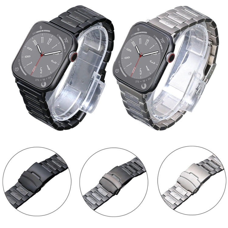 Safety Buckle Titanium Steel Watch Band, For Apple Watch Ultra 49mm, For Apple Watch SE 2023 44mm, For Apple Watch SE 2023 40mm, For Apple Watch Ultra 2 49mm, For Apple Watch Series 9 45mm, For Apple Watch SE 2022 40mm, For Apple Watch SE 2022 44mm    ...