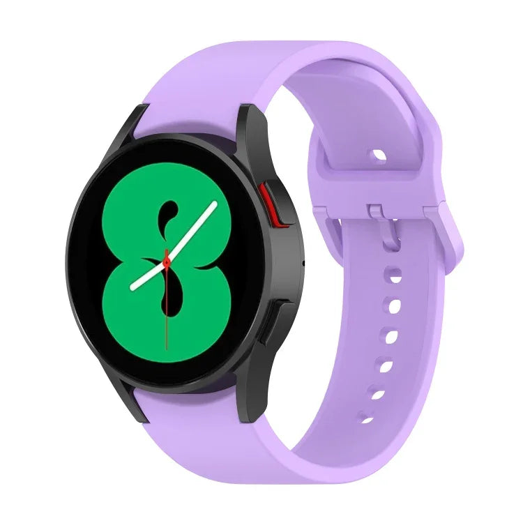 For Samsung Galaxy Watch 6 / 6 Classic Solid Color Buckle Silicone Watch Band, L Size, S Size