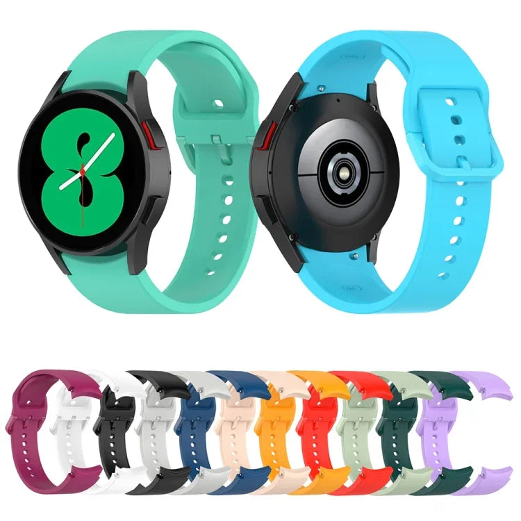 For Samsung Galaxy Watch 6 / 6 Classic Solid Color Buckle Silicone Watch Band, L Size, S Size