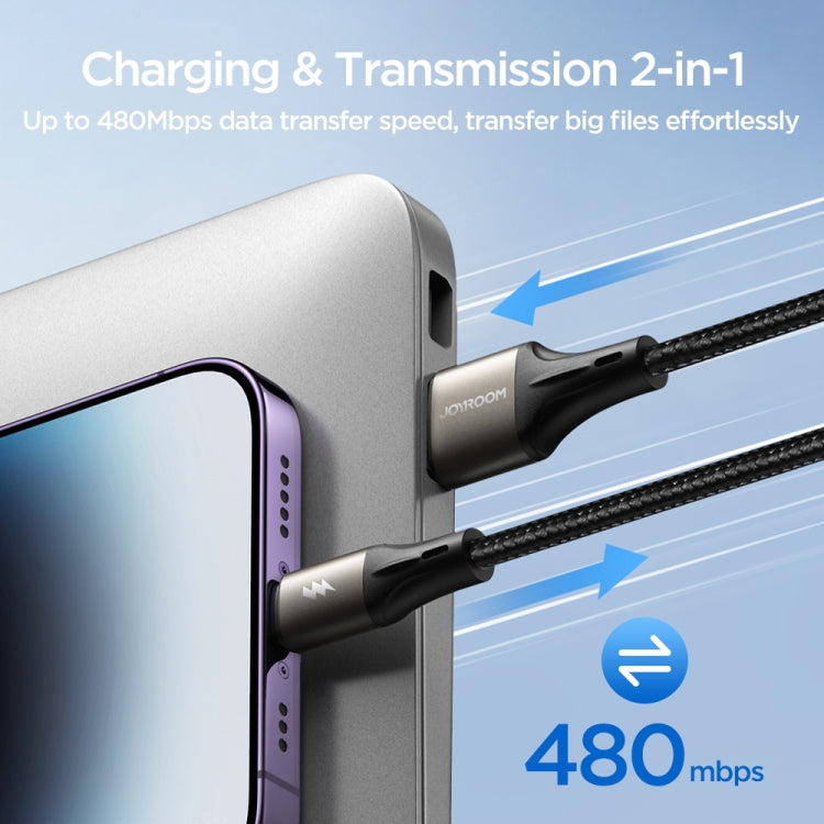 JOYROOM SA25-CL3 30 واط USB-C/Type-C إلى 8 دبابيس كابل بيانات شحن سريع، 1.2م، 2م، 3م