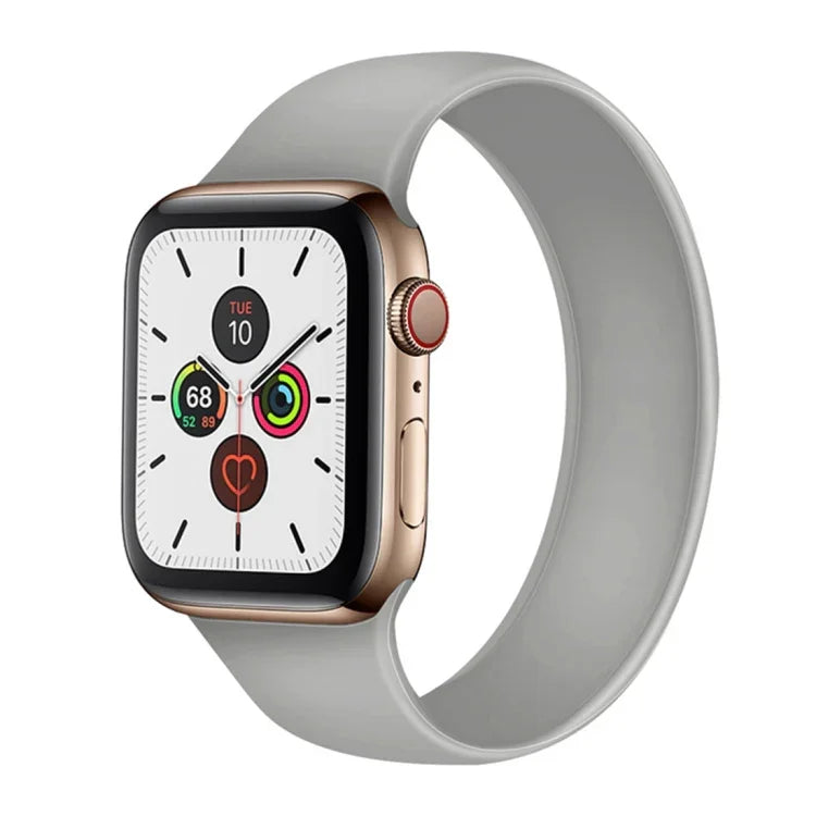 For Apple Watch Series 5 & 4 40mm / 3 & 2 & 1 38mm Solid Color Elastic Silicone Replacement Wrist Strap Watchband, Size:S 130mm, S 130mm, M 143mm, L 156mm